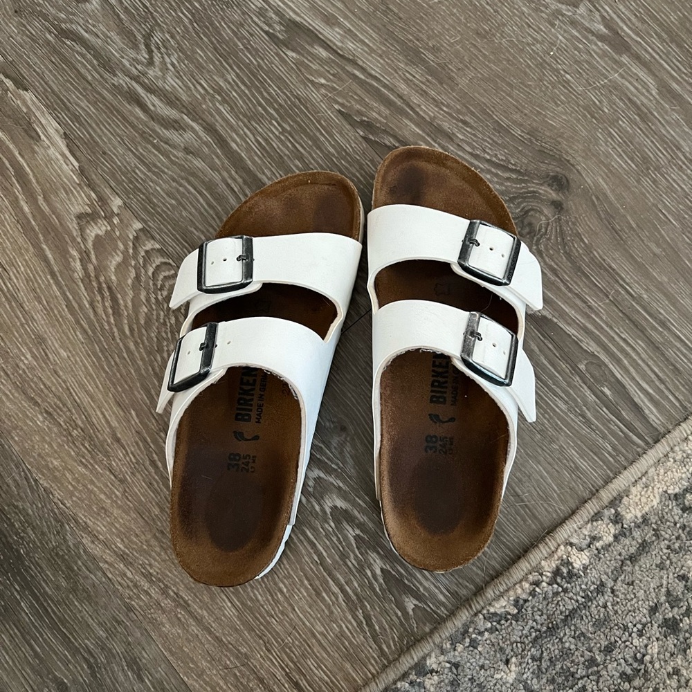 white slim birkenstocks
